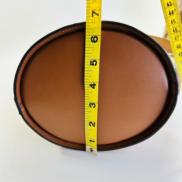 MICHAEL Michael Kors Townsend Straw Bucket Bag Tan Raffia Leather Tote - Picture 13 of 16